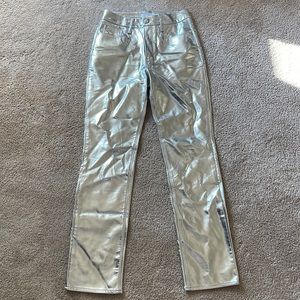 Metallic Straight Leg Pant